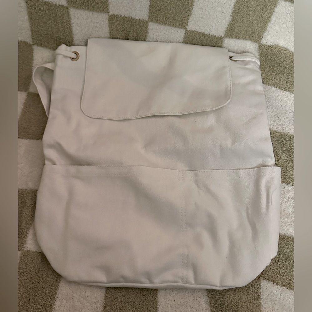White Canvas Backpack